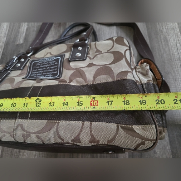 Vintage 2000s COACH Duffle Bag Luggage Qeekender Jacquard Canvas Brown Preppy - Picture 11 of 16